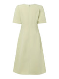 ZANZEA Elegant Office Women Dresses Summer Stylish Solid Party Work Dress Fashion Short Sleeve Pleated Vestidos Midi Sundress
