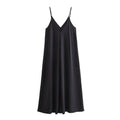 TRAF Black Slip Long Dresses for Women Red Draped Summer Dress Woman 2024 Sexy Backless Maxi Dress Women Summer Beach Dresses