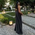 TRAF Black Slip Long Dresses for Women Red Draped Summer Dress Woman 2024 Sexy Backless Maxi Dress Women Summer Beach Dresses