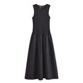 TRAF Khaki Elegant Long Dresses 2025 Women's Spring Sleeveless Black Dresses Fashion Casual Party Y2k Dress Vestidos For Female
