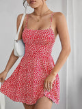 Womens Dresses Sexy Floral Backless Bandage Holiday Beach Dress Summer Fashion Red Short New In Dresses 2025