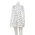 Vacation Style Polka Dot Print Halter Neck Mini Dresses Women Summer Fashion Backless Leace-up A-line Dress Chic Lady Vestidos